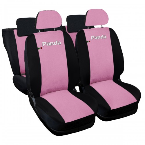 Coprisedili Fiat Panda Nuova Bicolore Con Posteriori 1/3 Rosa - Nero